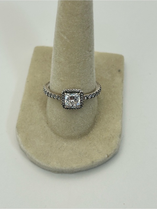 Pandora Jewelry - Pandora Sterling Silver Sparkle Halo Square Ring Size 7.5 Stamped S925 ALE 56